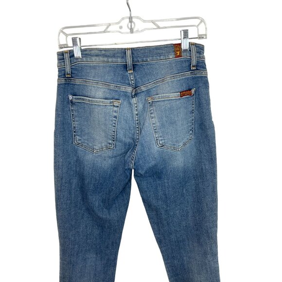 7 for all Mankind Ankle Skinny white Racing Stripe on sides - Size 27 - Picture 10 of 12